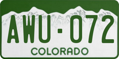 CO license plate AWU072