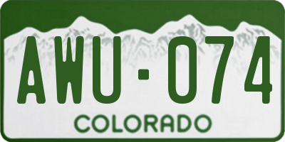 CO license plate AWU074