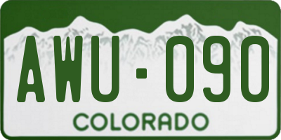 CO license plate AWU090