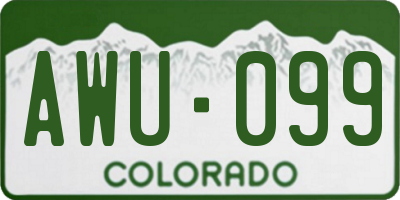 CO license plate AWU099