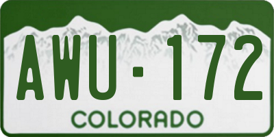 CO license plate AWU172