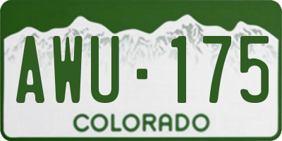 CO license plate AWU175
