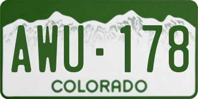 CO license plate AWU178