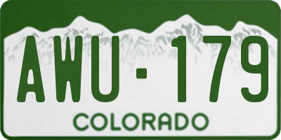 CO license plate AWU179