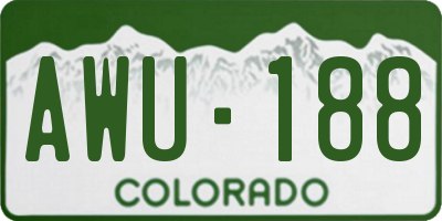 CO license plate AWU188