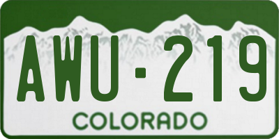 CO license plate AWU219