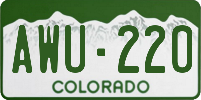 CO license plate AWU220