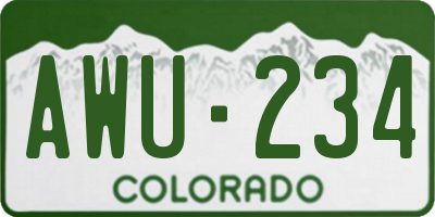 CO license plate AWU234