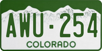 CO license plate AWU254