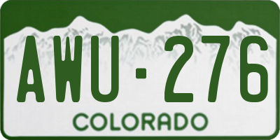 CO license plate AWU276