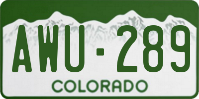 CO license plate AWU289