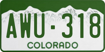 CO license plate AWU318