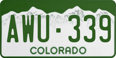 CO license plate AWU339