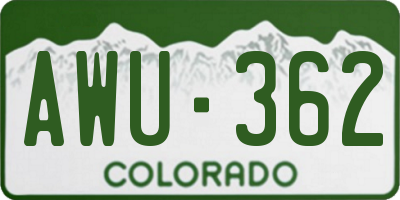 CO license plate AWU362