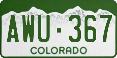 CO license plate AWU367