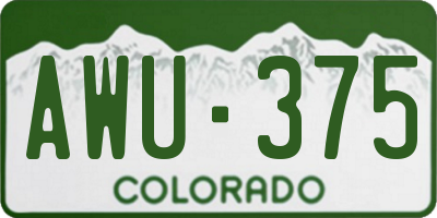 CO license plate AWU375