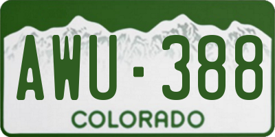 CO license plate AWU388