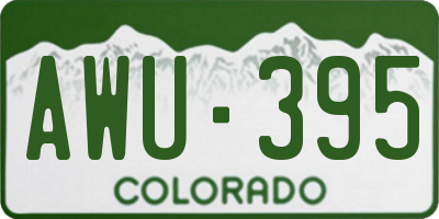 CO license plate AWU395