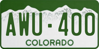 CO license plate AWU400