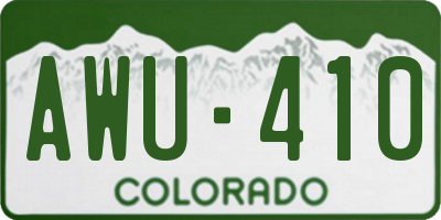 CO license plate AWU410