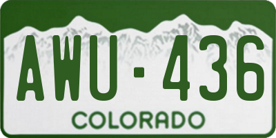 CO license plate AWU436