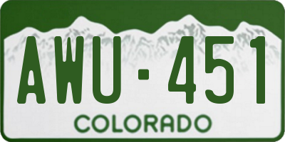CO license plate AWU451