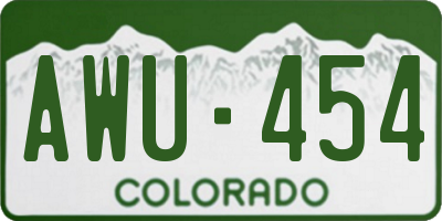 CO license plate AWU454