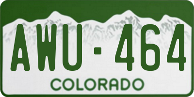 CO license plate AWU464