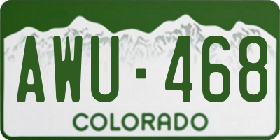 CO license plate AWU468