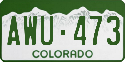 CO license plate AWU473