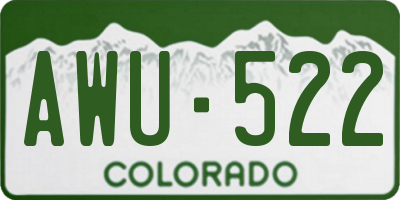 CO license plate AWU522