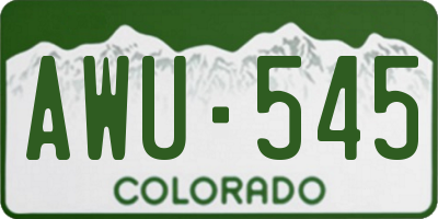 CO license plate AWU545