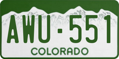CO license plate AWU551