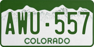 CO license plate AWU557
