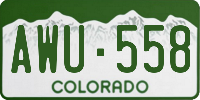CO license plate AWU558