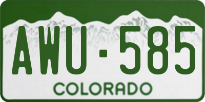 CO license plate AWU585
