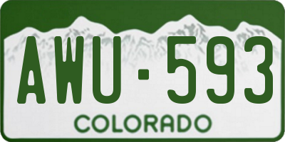 CO license plate AWU593