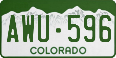 CO license plate AWU596