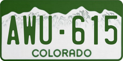 CO license plate AWU615