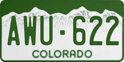CO license plate AWU622