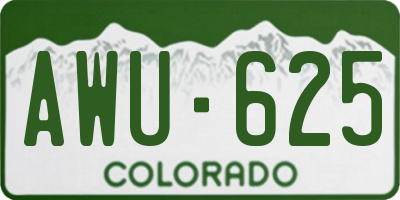 CO license plate AWU625