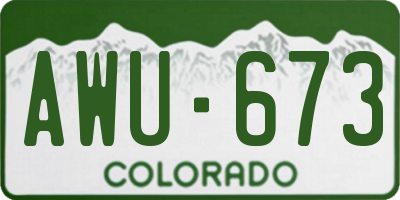 CO license plate AWU673
