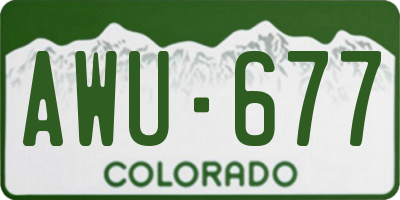 CO license plate AWU677