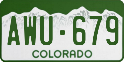 CO license plate AWU679