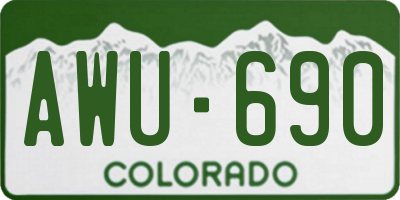 CO license plate AWU690