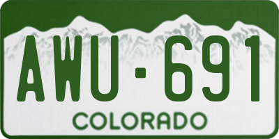 CO license plate AWU691