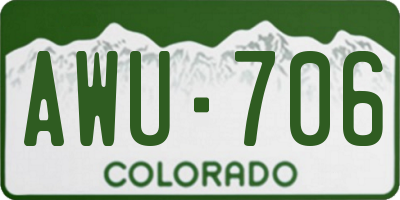 CO license plate AWU706