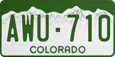 CO license plate AWU710