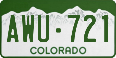CO license plate AWU721