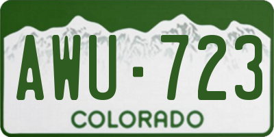 CO license plate AWU723